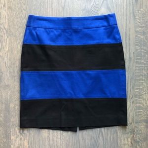 Banana Republic Blue & Black Colorblock Skirt